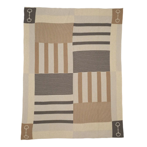 Greige Equestrian Stable Stripe Throw