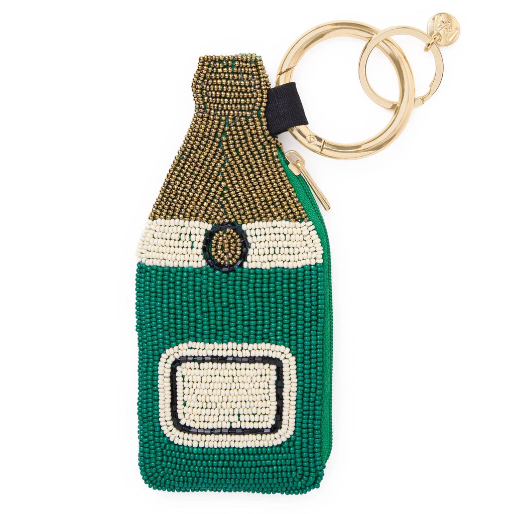 Champagne Bottle Beaded Coin Purse