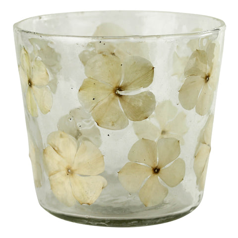 Small Enameled Flower Hurricane