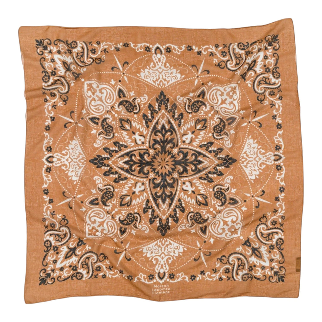 Camel Cotton Voile Bandana Scarf