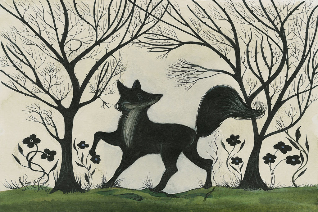 Fox Facing Left Vinyl Floor Cloth