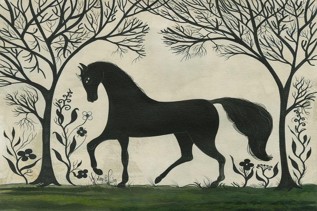 Horse Facing Left Vinyl Floor Cloth