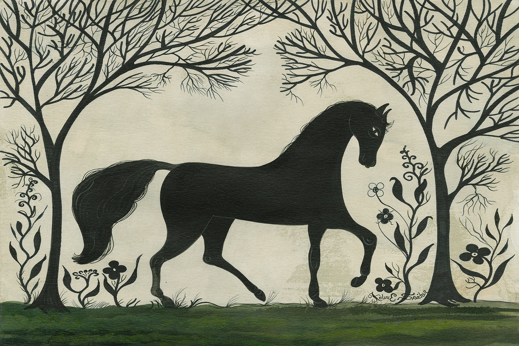 Horse Facing Right Vinyl Floor Cloth