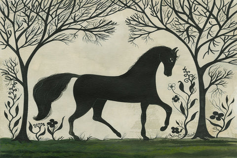 Horse Facing Right Vinyl Floor Cloth