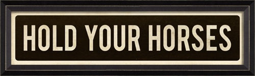 Hold Your Horses Street Sign