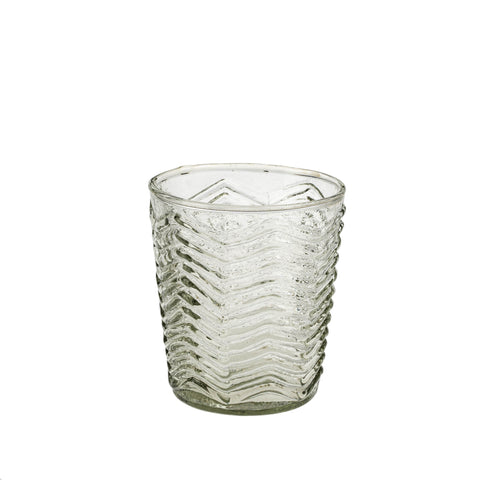 Herringbone Pressed Glass Tumbler