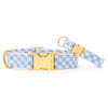 Sky Blue Gingham Dog Collar