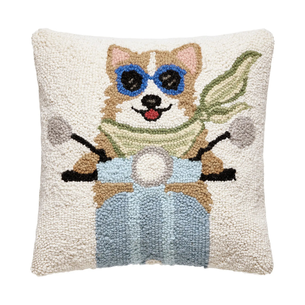 Scooter Corgi Pillow