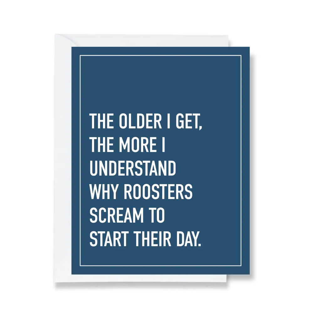 Roosters Screaming Card