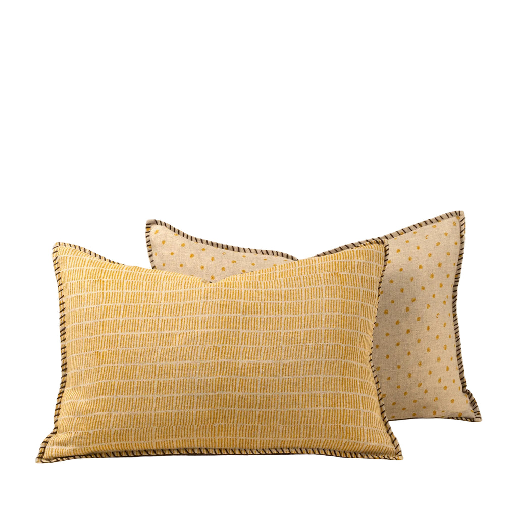 Dash & Dot Sunflower Linen Pillow 16x24