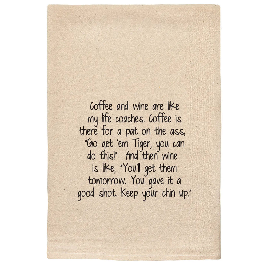 Coffee & Wine Life Coaches Tea Towel