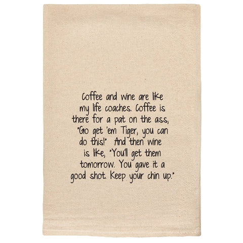 Coffee & Wine Life Coaches Tea Towel