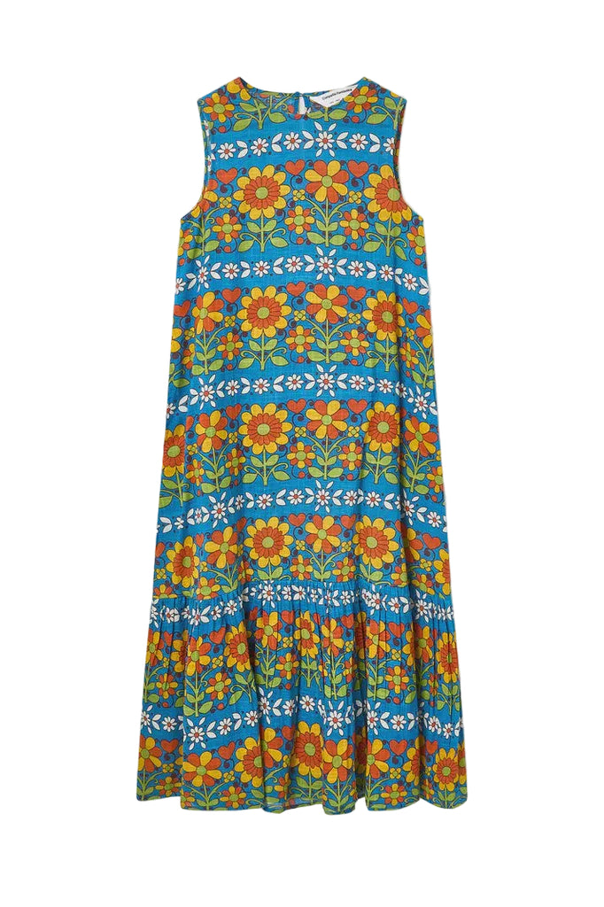 Orange Floral Long Dress