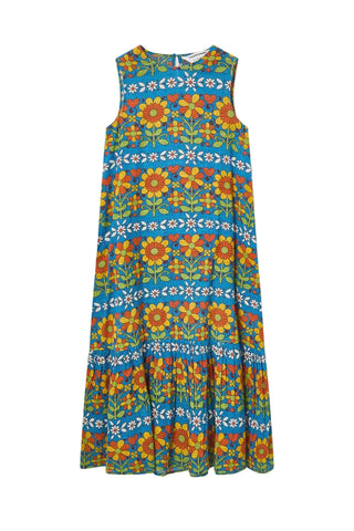 Orange Floral Long Dress
