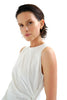 Sleeveless Ruched White T