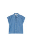 Chambray Flower Button Short Sleeve Shirt