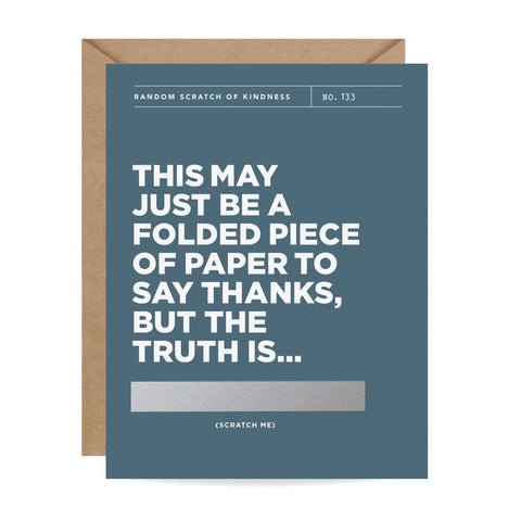 Folded Piece of Paper Thank You Scratch Off