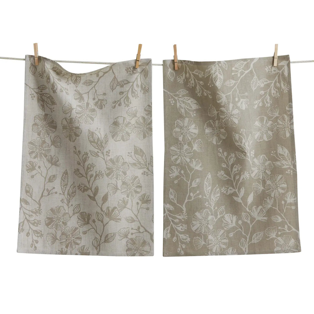 Natural Vines & Flowers Dish Towels (Set of 2)