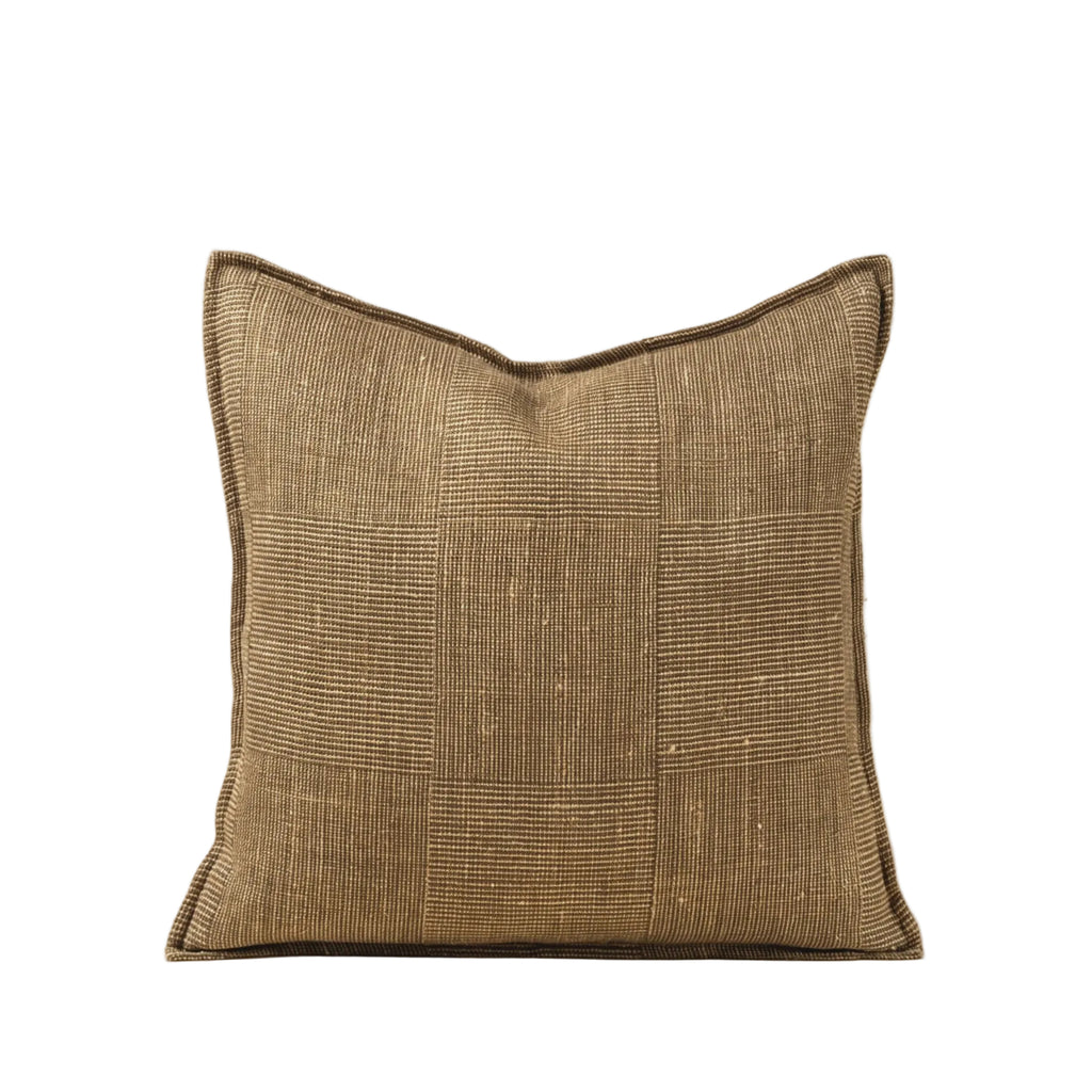 Olive Patch Weave Linen Pillow