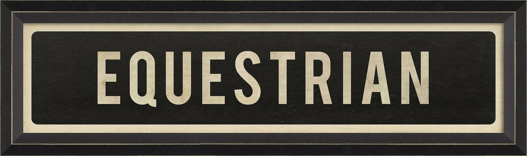 EQUESTRIAN Street Sign - Framed Art Print