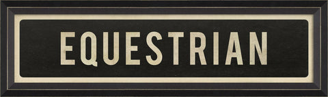 EQUESTRIAN Street Sign - Framed Art Print