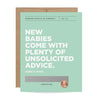 New Baby Unsolicited Advice Scratch Off Card