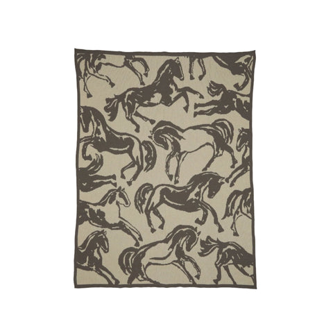 Abstract Charcoal Horse Throw