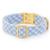 Sky Blue Gingham Dog Collar