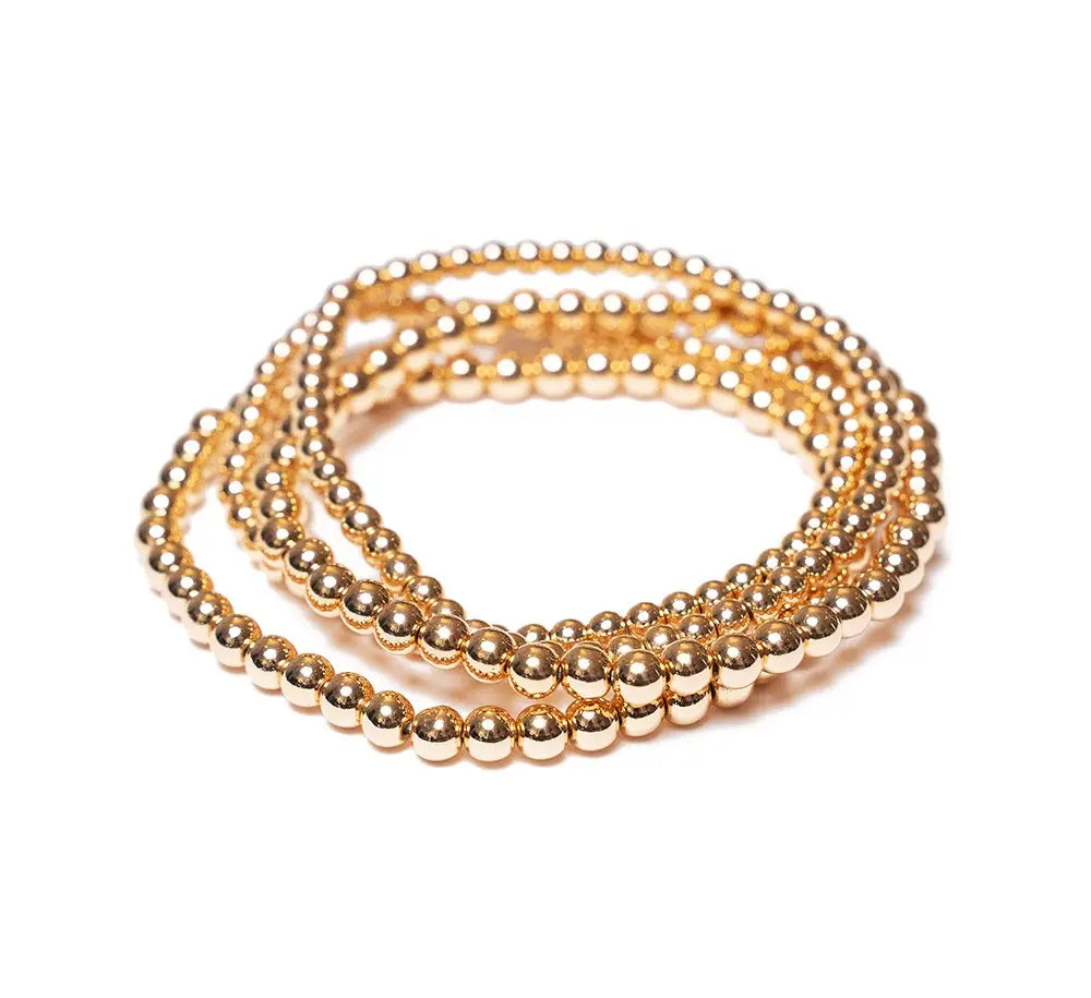 Set of Gold Bead Bracelets