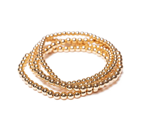 Set of Gold Bead Bracelets