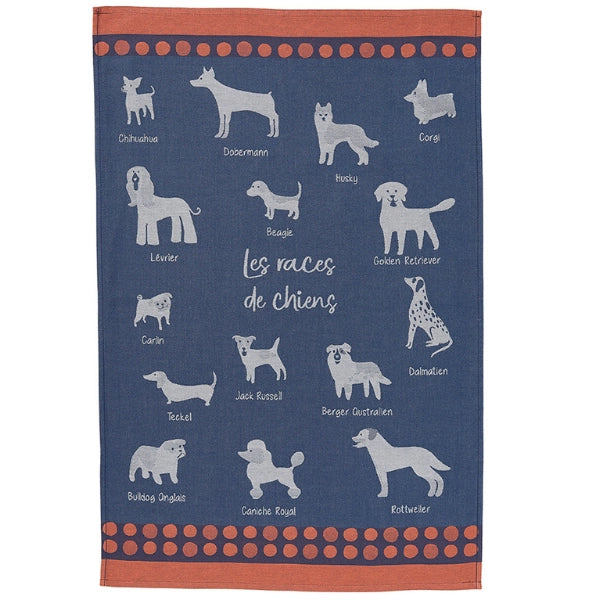 Dog Breeds French Tea Towel