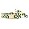 Green Gingham Dog Collar