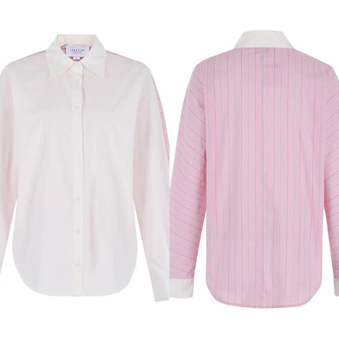The Boyfriend Pink & White Shirt