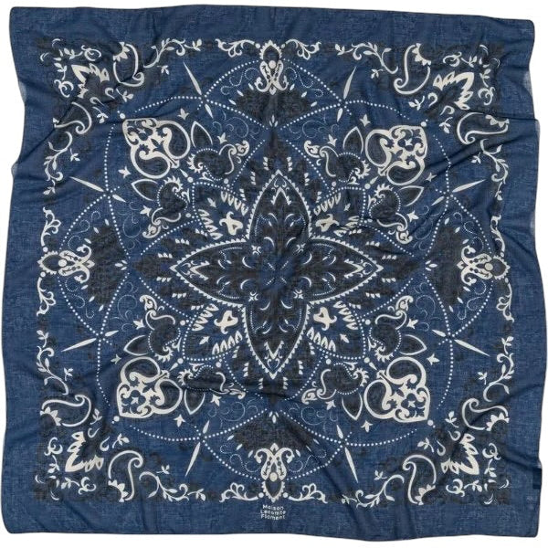 Navy Cotton Voile Bandana Scarf