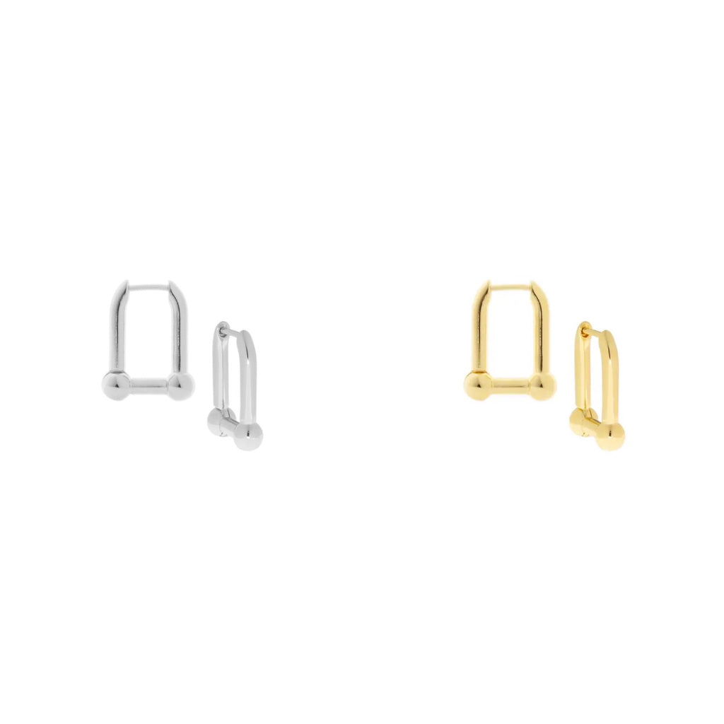 Barbell Oval Hoop Earrings