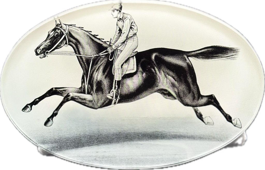 Vintage Equestrian Oval Plate
