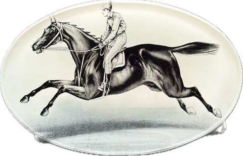 Vintage Equestrian Oval Plate