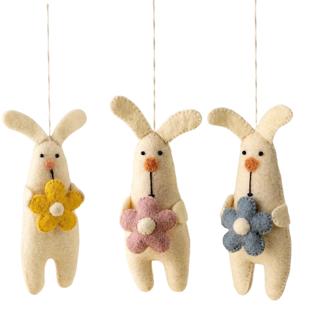 Blossom Bunny Felt Ornament (3 colors)