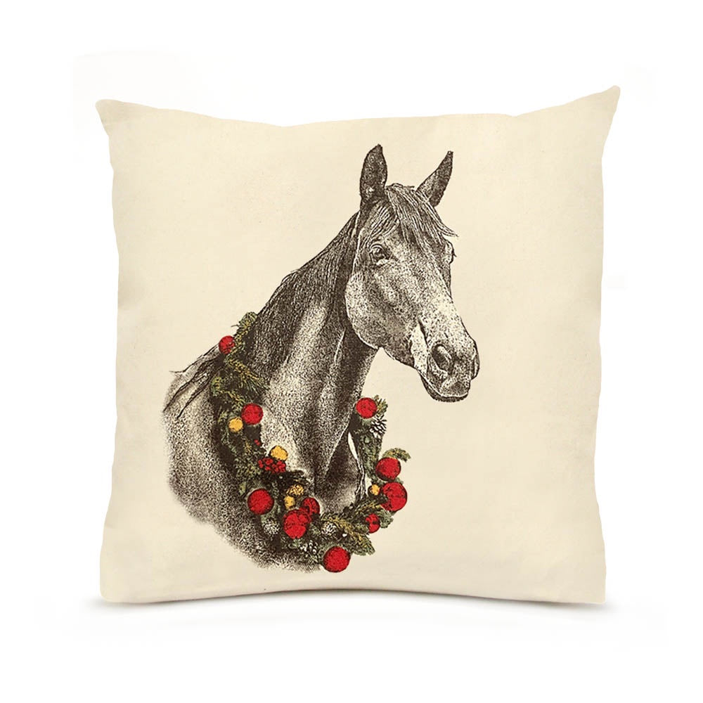 Holiday Horse w/ Wreath Pillow