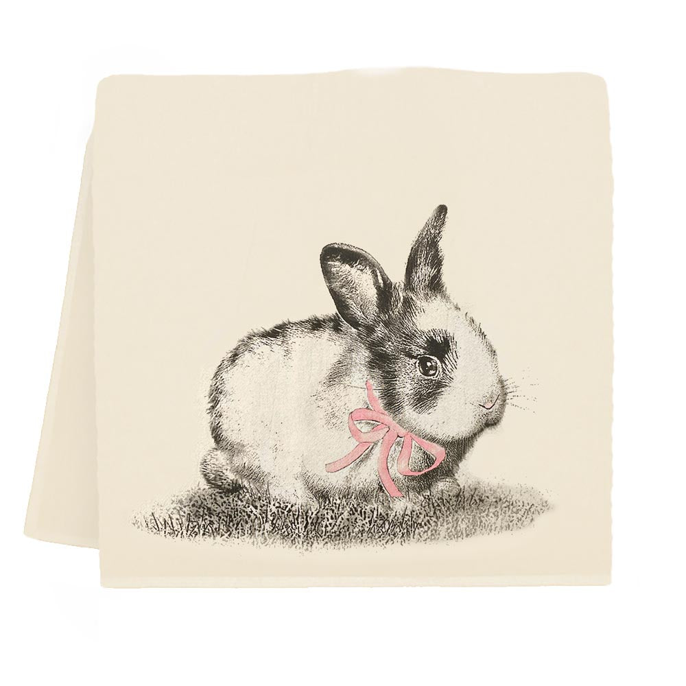 Bunny w/Pink Bow Tea/Bar Towel