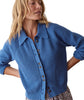 Parker Coronet Blue Collared Cardigan