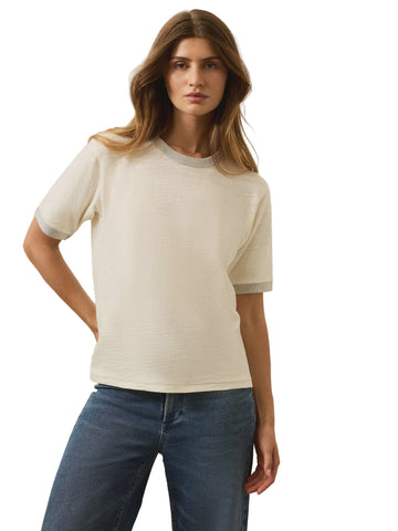 Slub  Ecru Ringer Tee