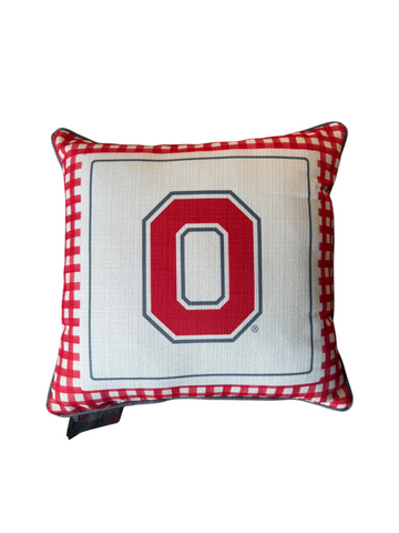 Ohio State Gingham Pillow