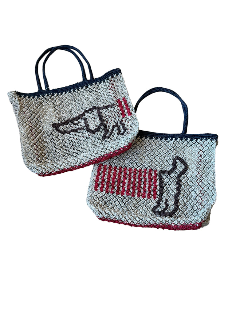 Breton Dog Striped Bag