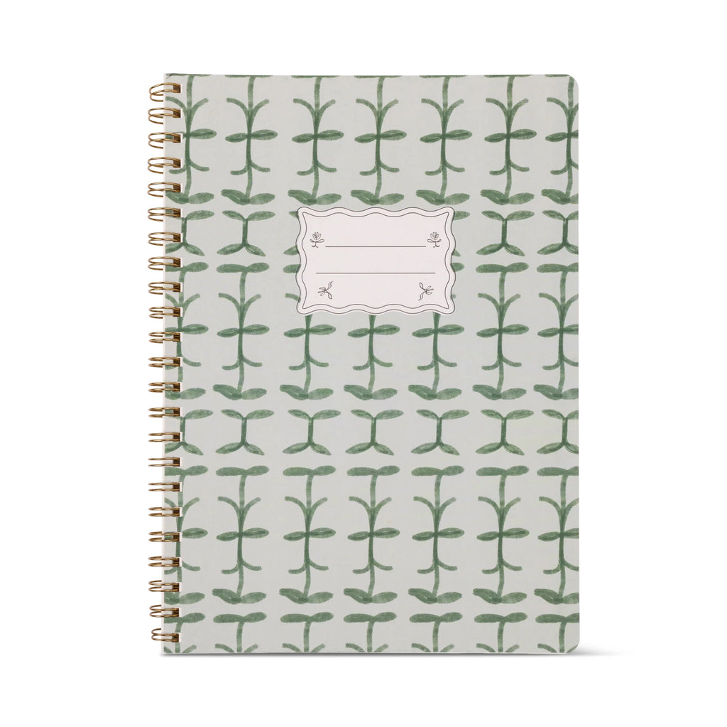 Green Vine Large Twine Wire Notebook