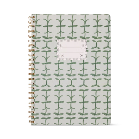Green Vine Large Twine Wire Notebook