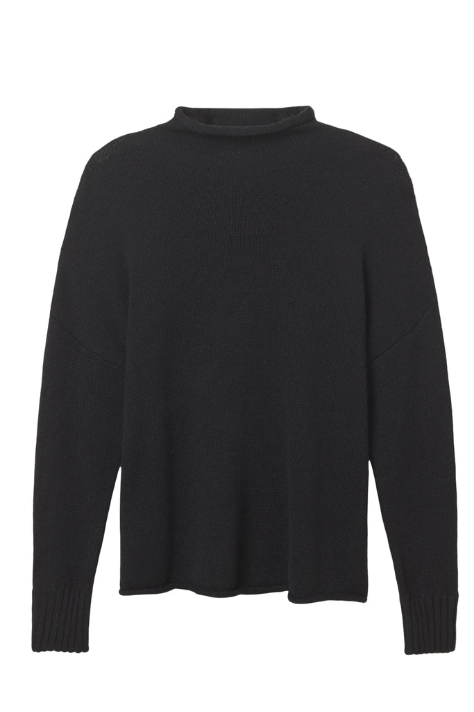 Nova True Black Roll Neck Cashmere Sweater