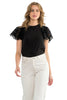 Black Eyelet Sleeve Top