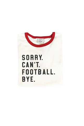 Sorry Can't Football Red Ringer T-shirt