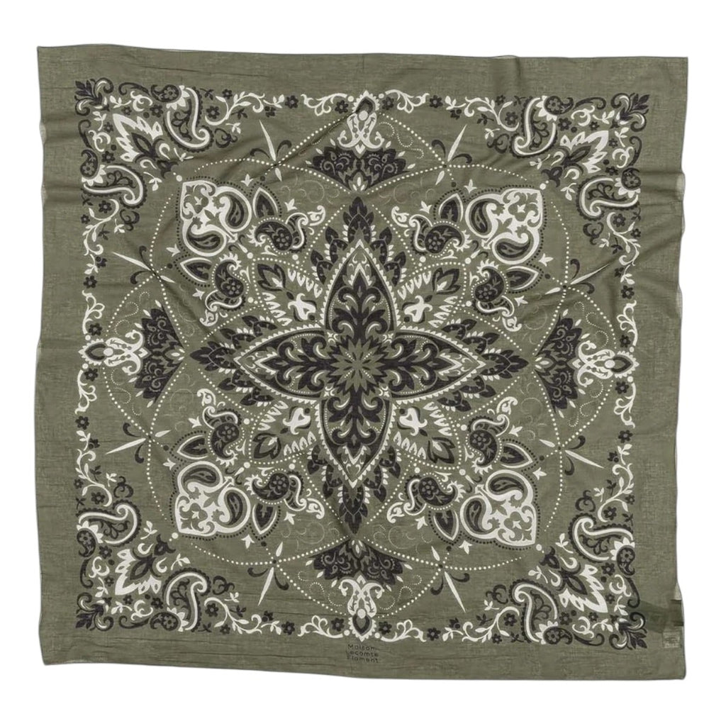 Khaki Cotton Voile Bandana Scarf
